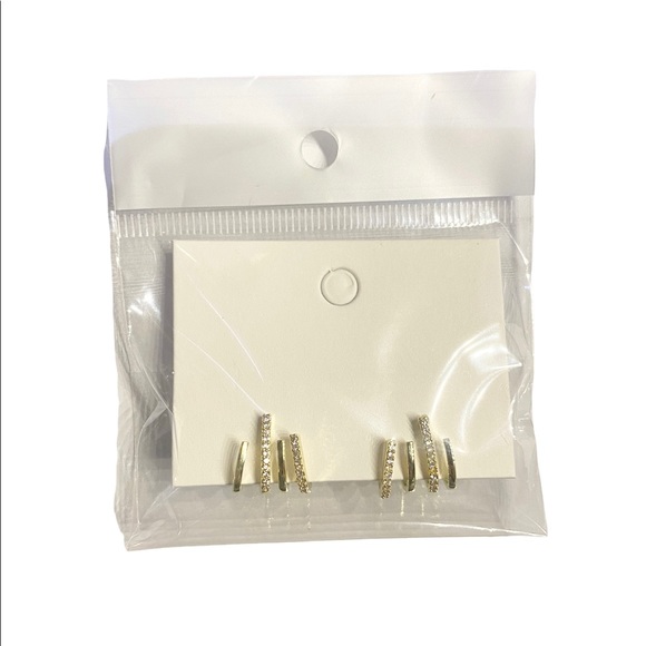 New Claw Ear Hook Clip Earrings  Four-Prong Setting CZ Gold Color - Picture 5 of 6